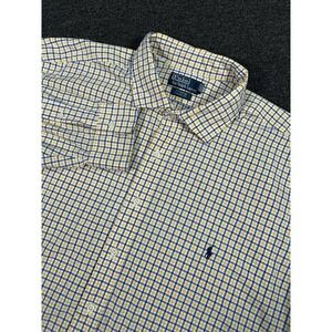 Polo Ralph Lauren Stanton Classic Fit Shirt Men's 3XB Yellow Gingham Check Pony